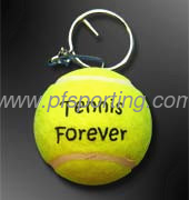China promotional logo printed tennis ball keychain supplier