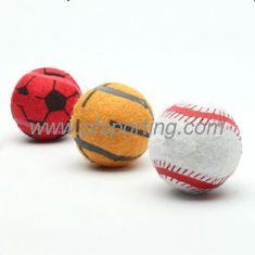 China Dog Tennis Ball Toy Pet Chew Toy With Paw Prints Squeaky Dog Tennis Balls supplier