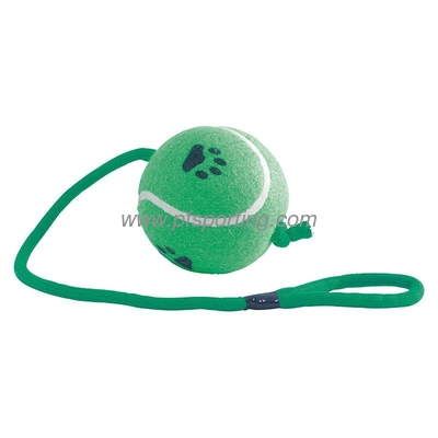 2.5inch pet tennis ball with rope string supplier