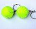 yellow custom logo tennis ball with keychain supplier