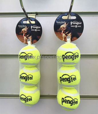 High Quality Accessories For Pet Dog Rubber Tennis Ball Chew Toy 3 pack supplier
