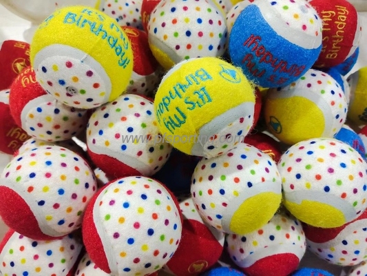 Dog Toy Naughty Nice Holiday Themed Tennis Balls Red Green 2.5&quot; Choose Quantity (2 pack) supplier