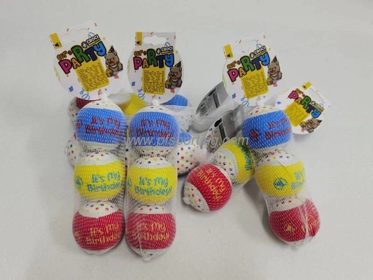 Dog Toy Naughty Nice Holiday Themed Tennis Balls Red Green 2.5&quot; Choose Quantity (2 pack) supplier